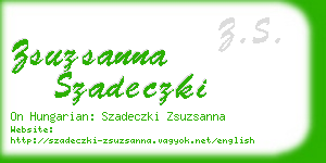 zsuzsanna szadeczki business card